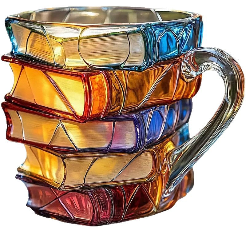 Unique Stacked Books Mug
